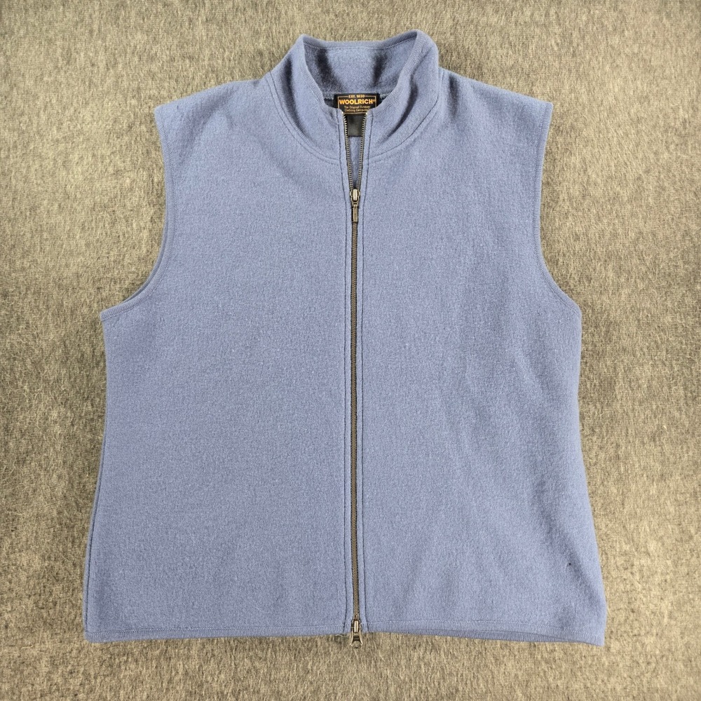 Woolrich Vest Womens XL Blue Haze 100% Wool Full Zip Gorpcore Grannycore